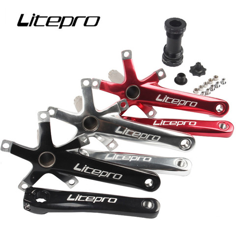 Litepro Folding Bicycle Crank Aluminum Alloy 170mm Hollow Integrally MTB Mountain Bike BCD 130 Crankset Tooth Plate Parts ► Photo 1/6