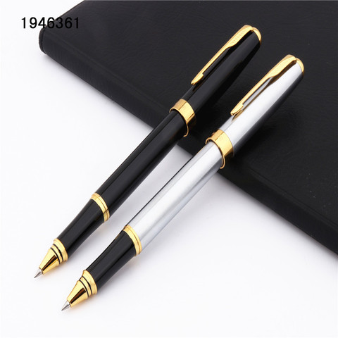 Baoer 388 Black and stainless steel Business office Rollerball Pen New School student stationery Financial gold pens ► Photo 1/6