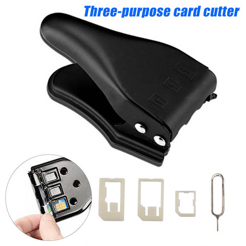 3 In 1 Micro/Standard to Nano SIM Card Cutter Tool for Apple iPhone 6/7/8 Samsung -Drop ► Photo 1/6
