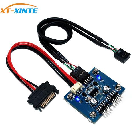 1X2 Motherboard USB 2.0 9pin Header 1 to 2 Extension Hub Splitter Adapter-Converter MB USB 2.0 Male to 2 Male-30CM 9-pin Cable ► Photo 1/6