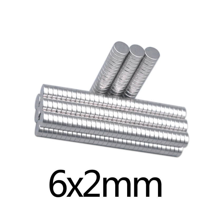 100pcs Neodymium Disc Mini 6X2mm Rare Earth N35 Strong Magnets Craft Models 