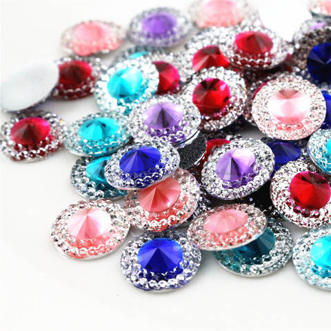 New Fashion 40pcs 10mm 12mm Mixed Color Flat Back Resin Cabochons Cameo Handmade Spacers For Diy Jewelry Making Supplies ► Photo 1/1
