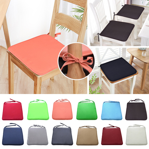 14Colors Square Chair Cushion Seat Pad 100% Cotton  Shell Filling Dining Chair Cushion With Ties Non-Slip Dinning Chair Pad ► Photo 1/6