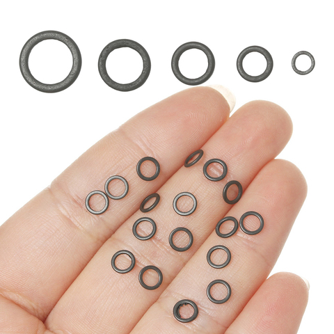 30 PCs 2/3.2/3.7/4.4/5.3mm Durable Flat Round Matt Black O Ring Carp Fishing Rig Terminal End Tackle Tippet Rig Ring ► Photo 1/6