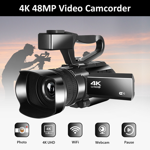 Komery New Arrival 4K Video Camcorder Live Streaming for Youtube 48MP WIFI 30X Digital Zoom 3.0 〃Touch Screen Recorder Camera ► Photo 1/6