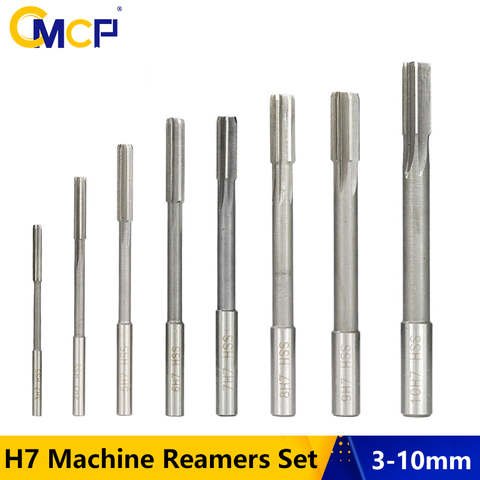 CMCP HSS H7 Machine Reamers Set 4/5/8pcs 3-10mm Straight Shank Chucking Reamer Metal Cutter Tool Straight Reamer ► Photo 1/6