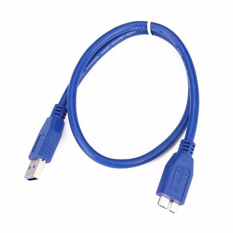 USB 3.0 A To Micro B Cable For WD Seagate For Samsung External Hard Drive Multi-functional Blue B Cable ► Photo 1/6