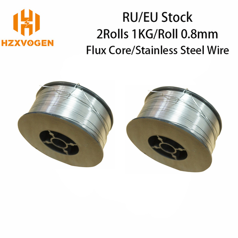2 Rolls HZXVOGEN Solder For Welding Machine 0.8mm Flux Core Wire Stainless Steel Wire Fit Gas/Gasless ARC MMA MIG Welder ► Photo 1/6