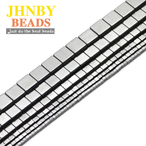 JHNBY Square Shape Black Hematite Natural Stone 2/3/4/6/8/10mm Spacer Loose Beads For Jewelry Making 15'' Diy Pendant Bracelets ► Photo 1/6