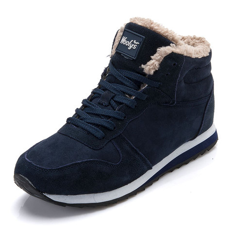 Men Shoes Winter Warm Fur Men Casual Shoes Lace Up Round Toe Casual Men Shoes Flock Footwear For Winter Man Sneakers ► Photo 1/6