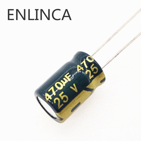 30pcs/lot T10 25V 470UF Low ESR/Impedance high frequency aluminum electrolytic capacitor size 8*12 470UF25V 20% ► Photo 1/1