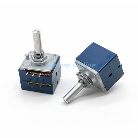 Double Volume Potentiometer ALPS RK27 10KA 20KA 50KA 100KA 250KAx2 Dual Unit 6Pins Round Handle Rotary Switch ► Photo 1/5