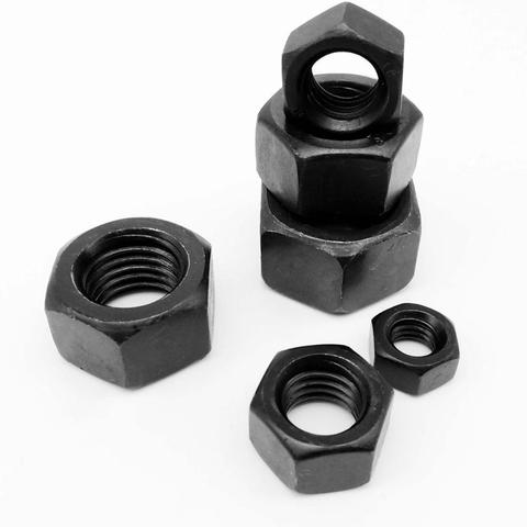 M1.4 M1.6 M2 M2.5 M3 M4 M5 M6 M8 M10 M12 M14 M16 M18 M20 M22 M24 DIN934 Black Grade 8.8 steel Metric Thread Hex Nut Hexagon Nut ► Photo 1/6