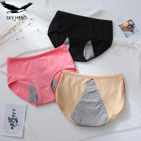 3pcs/Lot Leak Proof Menstrual Panties Physiological Pants Women Underwear Period Cotton Waterproof Briefs Dropshipping ► Photo 1/6