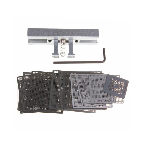 27pcs BGA Directly Heat Reballing Universal Stencils with Template Jig For SMT SMD Chip Rework Rpair ► Photo 1/2