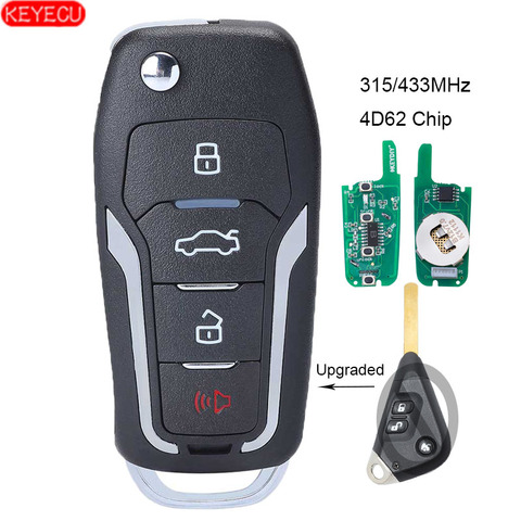 KEYECU Upgraded Flip Remote Car Key Fob 315/433MHz 4D62 Chip 3 Button for Subaru Outback Liberty Impreza WRX Forester 2003-2009 ► Photo 1/4