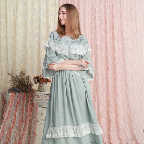 Woman Nightgown Cotton Sleepwear Dress Nightgown Ladies Loose Casual Nightdress ► Photo 1/6