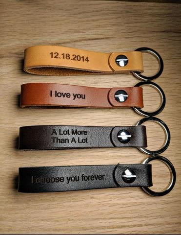 Personalized Leather Keychain Latitude Longitude Keychain, Personalized Key Chain Leather Key Ring Father Gift Boyfriend Gift ► Photo 1/5