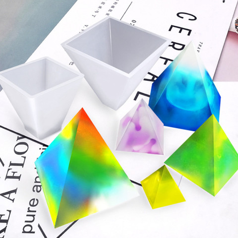 diy crystal epoxy cube pyramid silicone mold gypsum aromatherapy handmade jewelry dried flower resin decorative accessories ► Photo 1/1