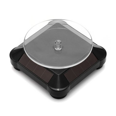 Solar Showcase 360 Turntable Rotating Jewelry Watch Ring Phone Stand Display Organizer Holder Black White ► Photo 1/6