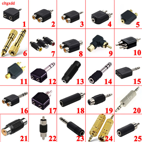 NEW Audio Earphone Headphone Splitter Adapter 3.5mm 2 Earbuds Mono Stereo Headse 6.5MM TO RCA AV Male Female Connector ► Photo 1/1