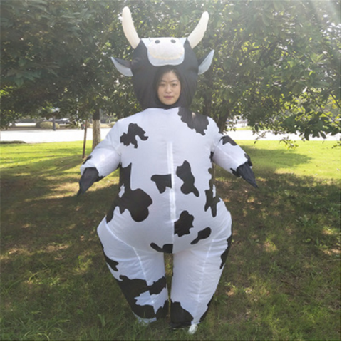 Inflatable Cow Costume For Women Adult Unisex Anime Fancy Dress Animal Milk Cattle Carnival Party Christmas Halloween Purim ► Photo 1/5