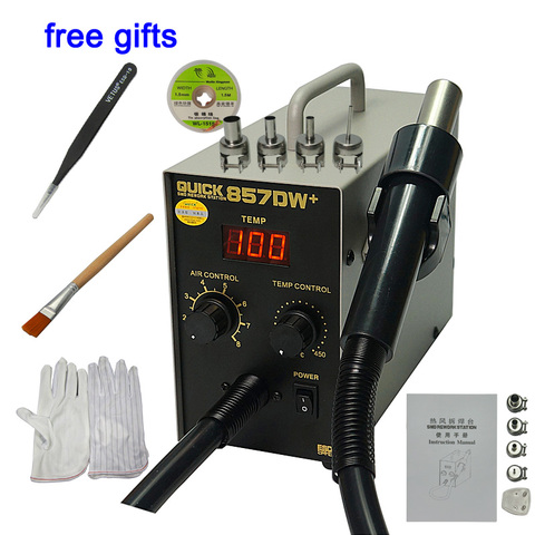 580W QUICK 857DW+  Adjustable Hot Air Gun Soldering Station with Heater Helical Wind Air Gun SMD Rework Station ► Photo 1/6