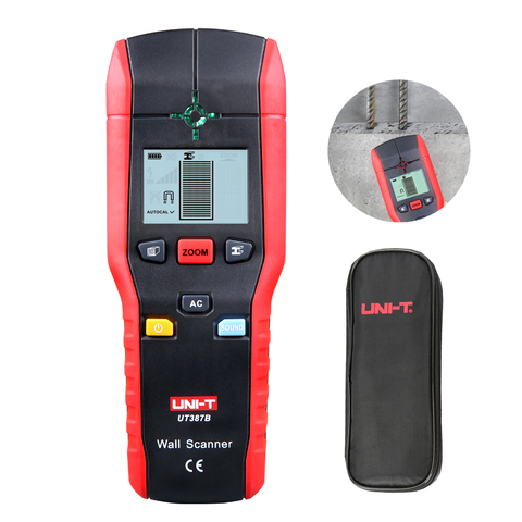 UNI-T UT387B Wall Scanner Metal Detector AC Wood Electric Box Finder Cable Line Depth Tracker Live Wire Detector LCD Display ► Photo 1/6