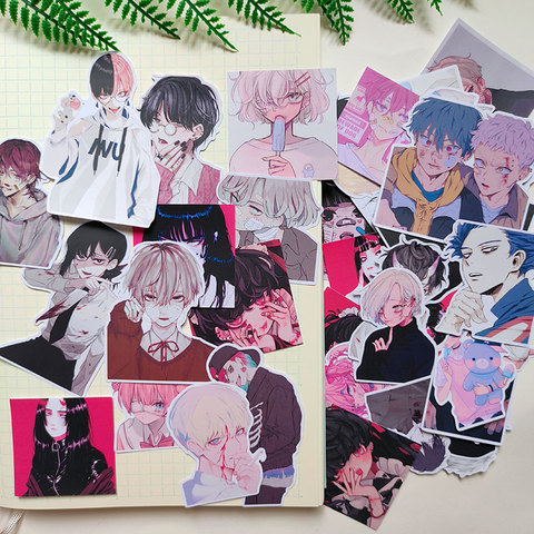 40pcs/set Horror boy anime stickers DIY scrapbooking base collage mobile phone computer decoration stickers ► Photo 1/4