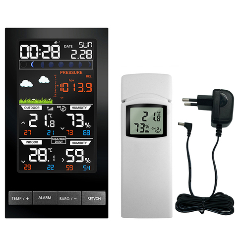 Wireless Weather Station Indoor Outdoor Thermometer Color Forecast Digita Station Alarm with Temperature/Humidity/Barometer ► Photo 1/6