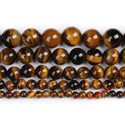 Factory price Natural Stone Brown Gold Tiger Eye Agat Round Beads 16