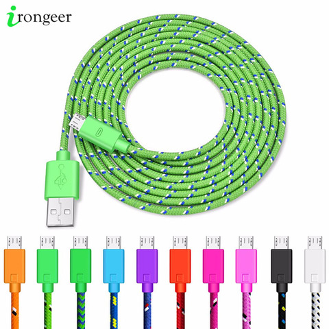 Nylon Braided Micro USB Cable Data Sync USB Charger Cable For Samsung Huawei Xiaomi Android Phone 1M/2M/3M Fast Charging Cables ► Photo 1/6