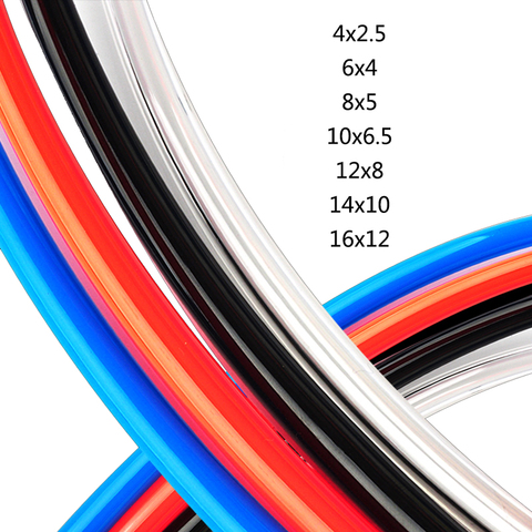 1m pneumatic hose pu pipe 4 * 2.5 mm 6 * 4 mm 8 * 5 mm 10 * 6.5 mm 12 * 8 14 * 10 mm 16 * 12 mm air tube compressor hose ► Photo 1/6