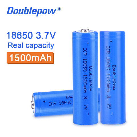 100% original Doublepow high quality 18650 battery 3.7V 1500mah lithium ion battery rechargeable battery for flashlight   etc ► Photo 1/6