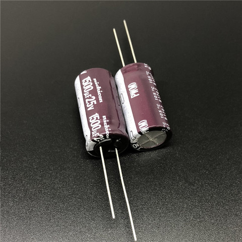 5pcs/50pcs 1500uF 25V NICHICON PW Series 12.5x25mm Low Impedance Long Life 25V1500uF Aluminum Electrolytic capacitor ► Photo 1/2