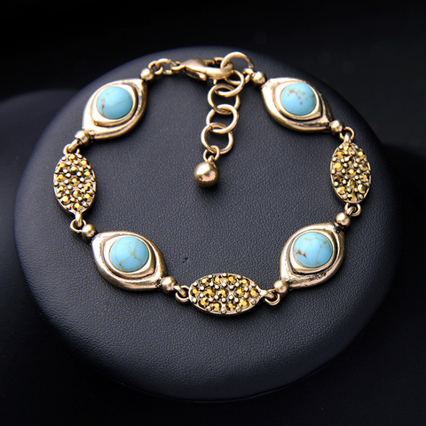 Fashion Bracelet Antique Stone Resin Charm Jewelry Bead Chain Flowers for women whosesale Jewelry Drop Shipping ► Photo 1/6