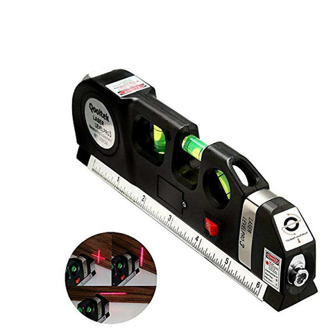 Laser Level Horizon Vertical Measure 8FT Aligner Standard and Metric Rulers Multipurpose Measure Level Laser Black ► Photo 1/6