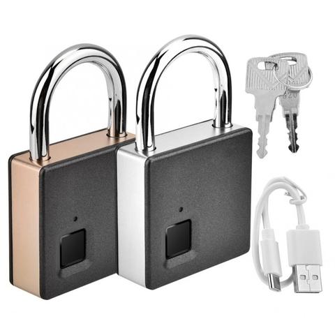 Smart Door Lock Metal Fingerprint Door Lock Padlock Stainless Steel Biometric Portable Outdoor Padlock Dustproof Waterproof Lock ► Photo 1/6