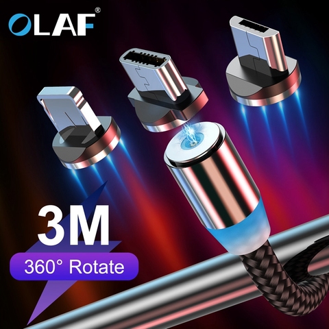 Olaf 2m Magnetic Micro USB Cable For iPhone Samsung Android Mobile Phone Fast Charging USB Type C Cable Magnet Charger Wire Cord ► Photo 1/6