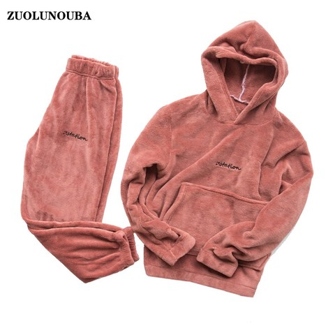 Fairy Warm Pants Coral Velvet Home Casual Loose Large Size 2 Piece Set Women Tracksuit England Style Pullover Clothes Outfits ► Photo 1/6