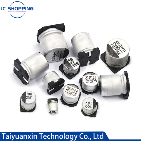 10PCS SMD Electrolytic Capacitor 6.3V 10V 16V 25V 35V 50V 63V 100V 400V 2.2 10 22 33 47 100 220 330 470 560 680 1000UF 1~2200UF ► Photo 1/4