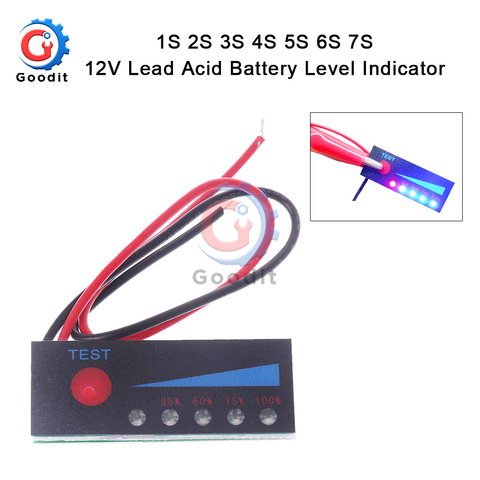 1S 2S 3S 4S 5S 6S 7S 18650 Li-ion Lipo Lithium 12V Lead Acid Battery Level Indicator Tester LCD Display Meter Module Capacity ► Photo 1/6