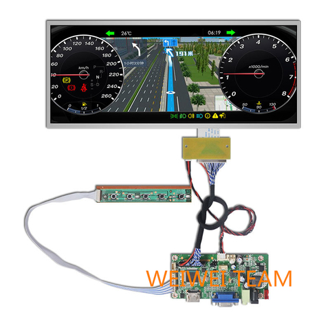 12.3 inch 1920*720 IPS display HSD123KPW1-A30 LCD Instrument Cluster Dashboard  VGA driver board for car Navigation screen ► Photo 1/6