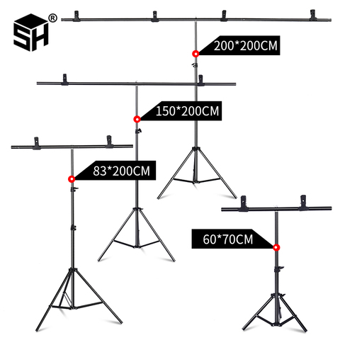 Background Support Stand System T-shaped Background Frame Photography Green Screen Backdrop Metal Backgrounds for Photo Studio ► Photo 1/5