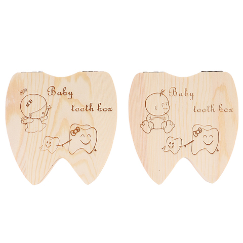 1Pc Baby Gift Wood Baby Girl Boy Tooth Organizer Boxes Save Deciduous Teeth Storage Keepsakes Collecting ► Photo 1/6