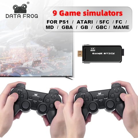 DATA FROG TV Video Game Console 2.4G Double Wireless Controller Built in 10000 Games 4K Retro Game Console Support For PS1/GBA ► Photo 1/6