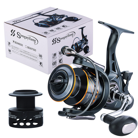 Sougayilang 5+1BB Fishing Reel 4000/6000 Series with Free Spool Spinning Reel 10KG Carbon Fiber Drag Power Carp Fishing Tackles ► Photo 1/6