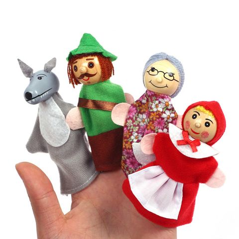 Baby Tell Story Finger Puppets Three Pigs Mermaid Castle Princess Cartoon Theater Role Play Educational Toys For Children Gifts ► Photo 1/6