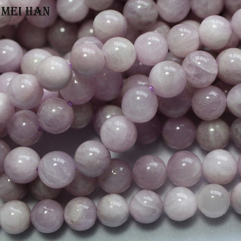 Meihan natural A+ Madagascar kunzite 9-9.5mm  9.5-10.5mm smooth round loose beads for jewelry making or gift ► Photo 1/4