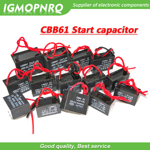 1pcs CBB61 starting capacitance AC Fan Capacitor 450V CBB Motor Run Capacitor 1UF 1.2UF 1.5UF 2UF 2.5UF 3UF 5UF 10UF  12UF 16UF ► Photo 1/6